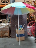 Box Full of Beach Umbrellas And Decor