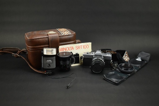 Minolta 35mm Camera With Accessories