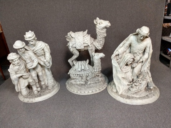 3 Large Nativity Scene Statues