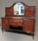 Antique Victorian Sideboard With Mirror