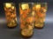 3 Vintage Amber Glass Tumblers