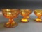 5 Amber Glass Dessert Cups