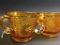 10 Amber Glass Tea Cups