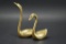 Pair of Brass Swan Figurines