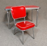 Retro Style Chrome Children's Table And Chair