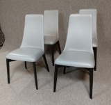 4 Modern Grey Leather Chairs