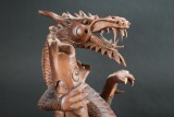 Hand Carved Wood Dragon Sculpture
