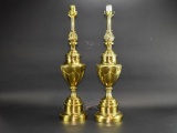 2 Vintage Solid Brass Lamps