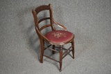 Antique Needlepoint Sewing Chair