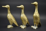 3 Brass Mallard Ducks