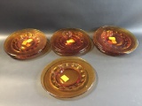 12 Amber Glass Cake Plates