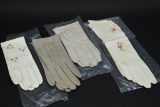 4 Pairs of Vintage Ladies Leather Gloves