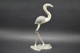 Pewter Flamingo Statue