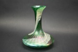 Green Iridescent Glass Vase