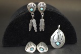 3pc Bear Paw Sterling Silver Jewelry Set