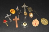 14 Vintage Cross / Religious Pendants