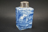 Vintage Blue and White China Flask