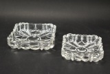 2 Crystal Coasters / Ashtrays