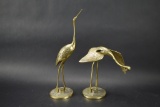 2 Brass Stork Statues