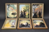 6 Vintage Shadow Box Framed Art Prints