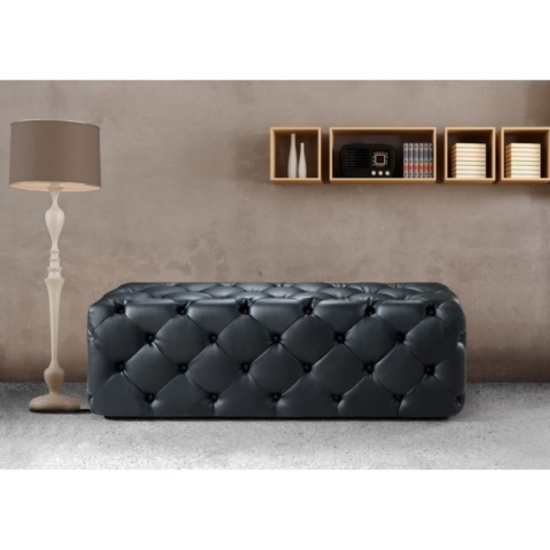 NEW Divani Casa Maria Modern Black Leather Bench