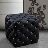 NEW Divani Casa Black Leather Ottoman