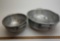 2 large aluminum strainers