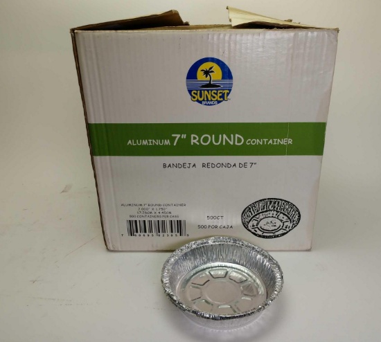 Case of aluminum 7 inch round containers