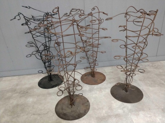 4 wrought iron candle holders