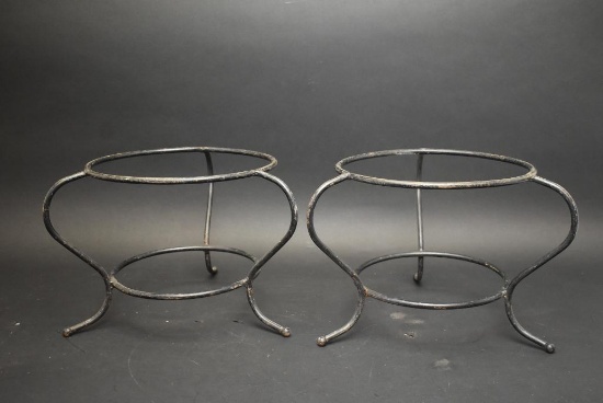 2 Decorative Metal Serving Dish Stands