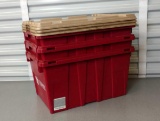 Three heavy duty crates with lids