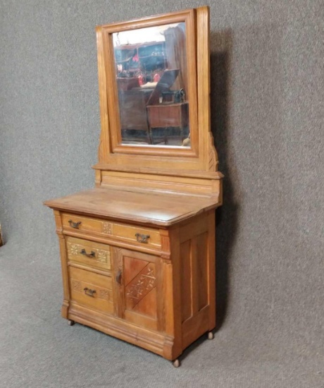 Antique Eastlake washstand with mirror