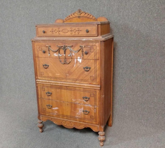 Antique Highboy 5 drawer chest