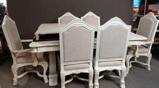 Formal dining room table with 6 chairs