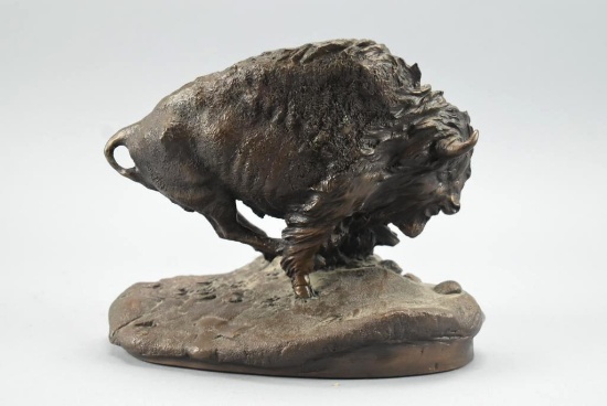 Bronze Buffalo Sculpture