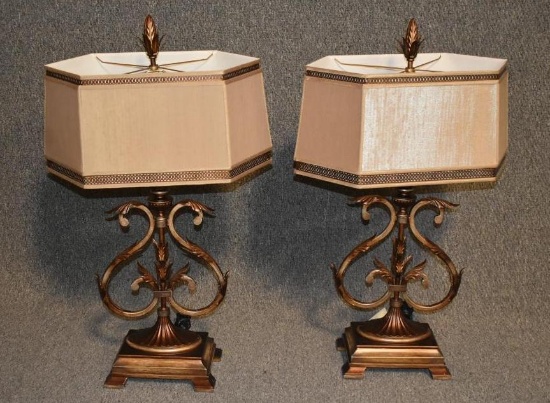 2 Decorative Metal Table Lamps