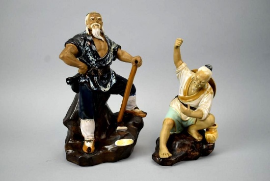 2 Chinese Fisherman Statues