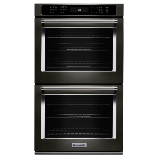 NEW Black Stainless Steel Kitchen Aid 27 in. Double Electric Wall Oven