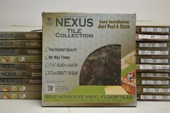 20 Boxes Of Nexus Dark Slate Peel and Stick Marble Vinyl Tile