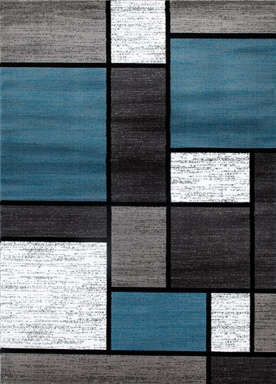 World Rug Gallery Alpine Collection Blue / Grey 00106 Area Rug