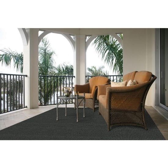 Checkmate Charcoal/Black 6 ft. x 8 ft. Indoor/Outdoor Area Rug