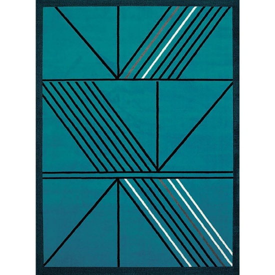 Cafe Macchiato Aqua 5ft X 7ft Area Rug