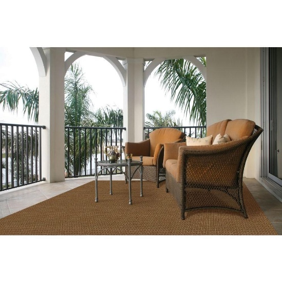 2 Foss Checkmate Taupe/Walnut 6 ft. x 8 ft. Indoor/Outdoor Area Rugs