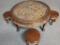 Glass Top Chinese Hand Carved Coffee Table With 4 Stools