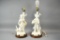 2 Pierrot Inspired Porcelain Figurine Table Lamps
