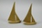 2 Solid Brass Sail Boat Figurines