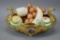 Antique 24k Gold Painted Fruit Bowl