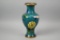 Blue Cloisonne Vase with Flower Motif