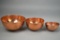 3 Copper Mixing Bowls