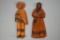 2 Hand Carved Wooden Dolls